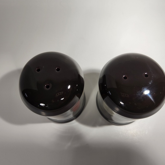 Pair Pfaltzgraff Salt & Pepper Shakers Glossy Black Southwest Color Block - Picture 3 of 6